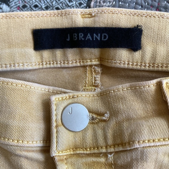 J Brand Jeans Butter Yellow Mid-Rise Cropped Skinny “Litho” Denim Jeans Size 27 - Picture 3 of 9